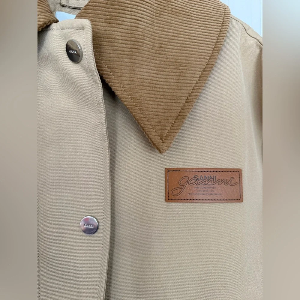GANNI Camel Twill Midi Jacket - Picture 5 of 12